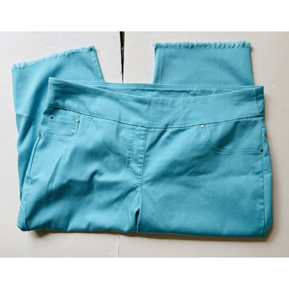 RUBY RD. WOMENS PANTS CAPRI SPRING OASIS SIZE 20W ELASTIC WAISTBAND PULLON DEMIN - Picture 8 of 10